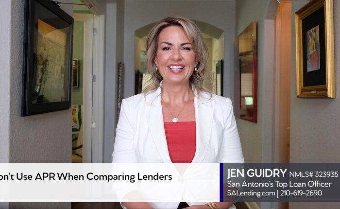 This image shows Jen Guidry as she explains how to choose a lender