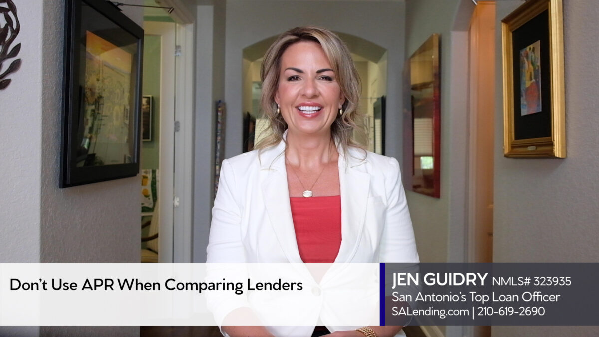 This image shows Jen Guidry as she explains how to choose a lender